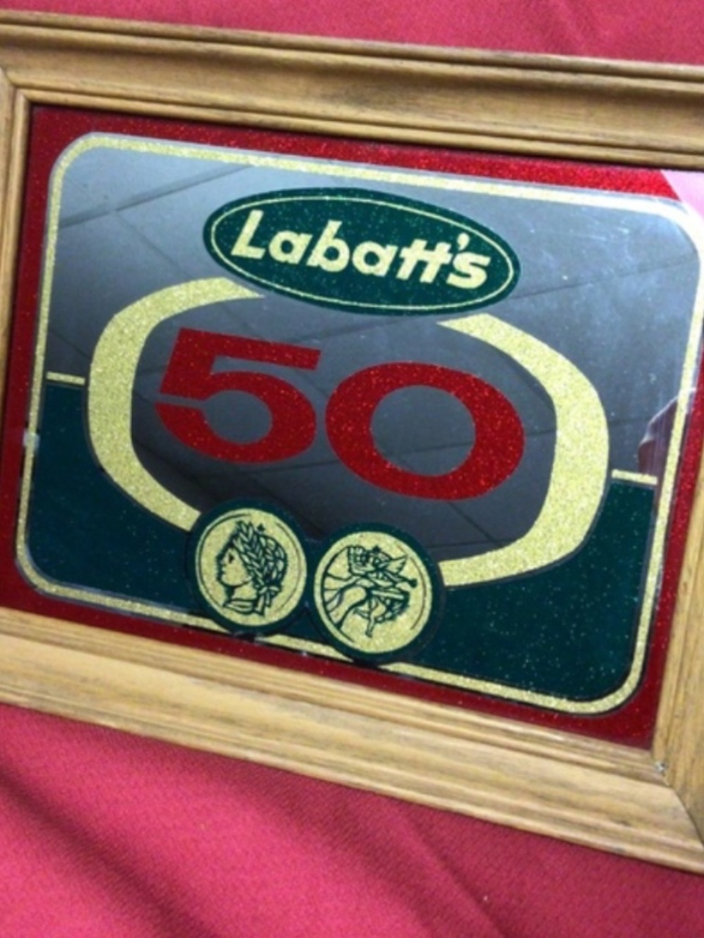 Vintage LABATTS 50 mirror art